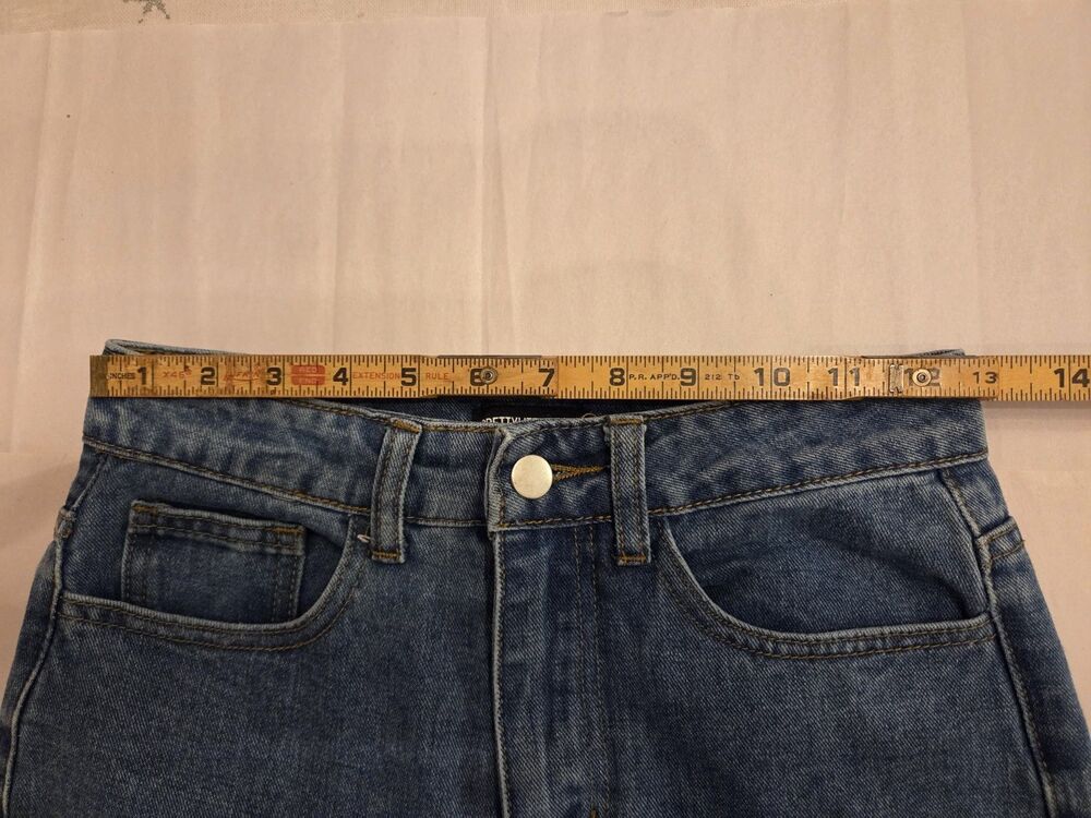 PrettyLittleThing Bow Wide Leg Jeans Size 0 Y2K Coquette - Picture 8 of 11